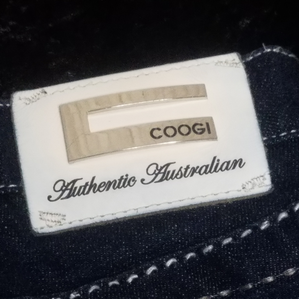 COOGI | White Genuine Leather Pocket Jeans - Picture 6 of 8